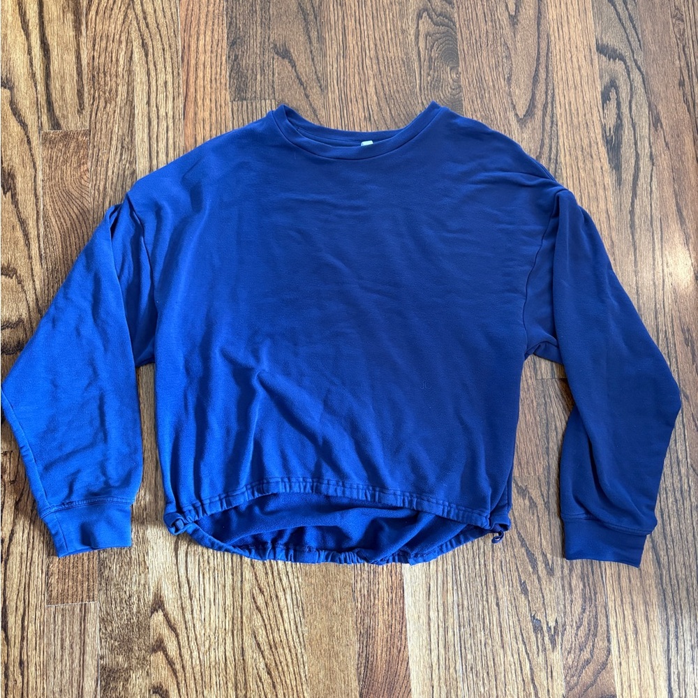 Fabletics Oversized Crop Long Sleeve Cobalt Blue‎ Pullover Size XXS